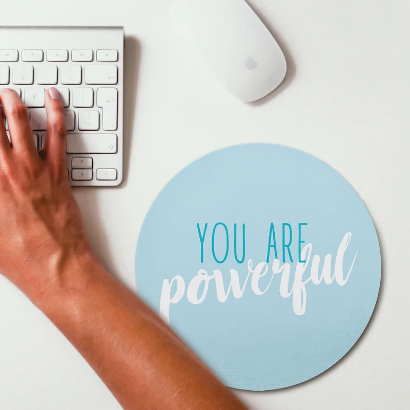 Friendship Gift Round Mouse Pad with Motivational Design