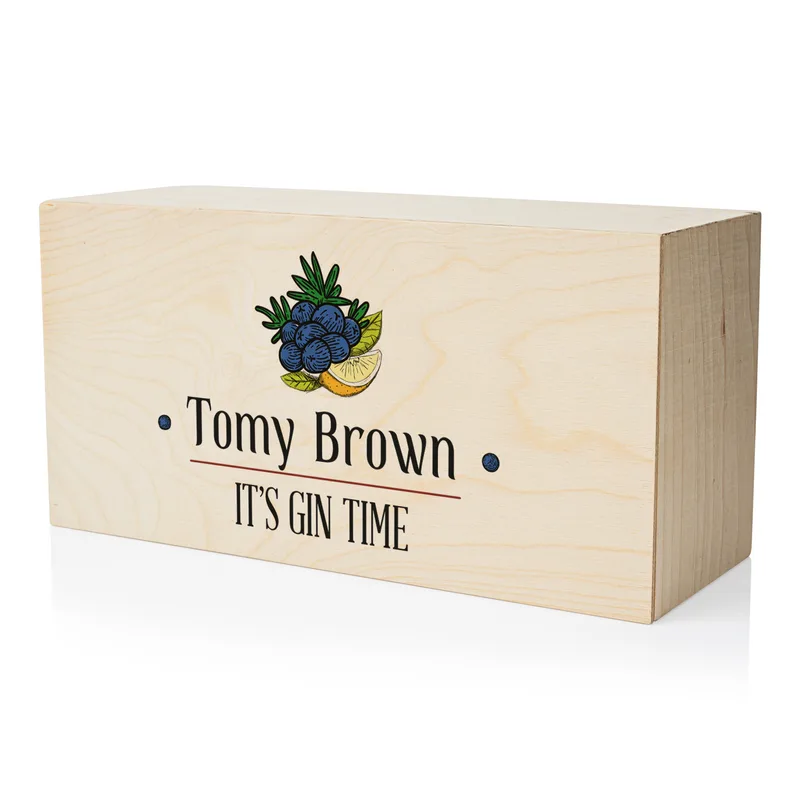 Fruity Design Personalized Gifts for Friends Special Gin Set with Wooden Box