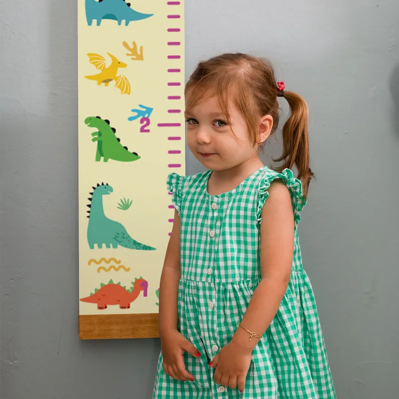 Dinosaur Growth Chart for Kids' Bedroom Decor