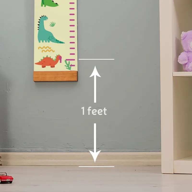 Fun Dinosaur Themed Height Measurement Chart for Kids Rooms