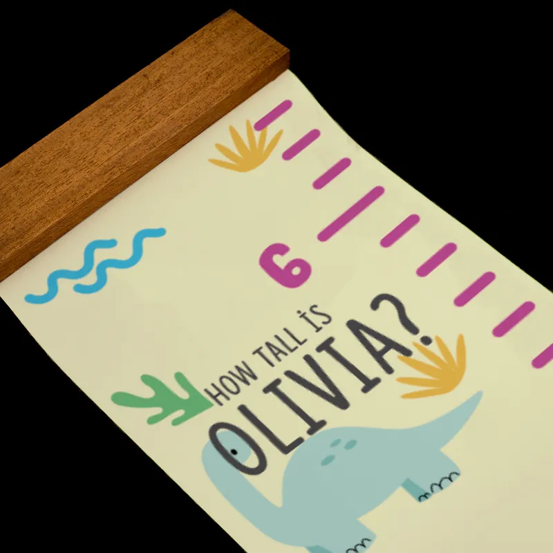 Fun Dinosaur Themed Height Measurement Chart for Kids Rooms