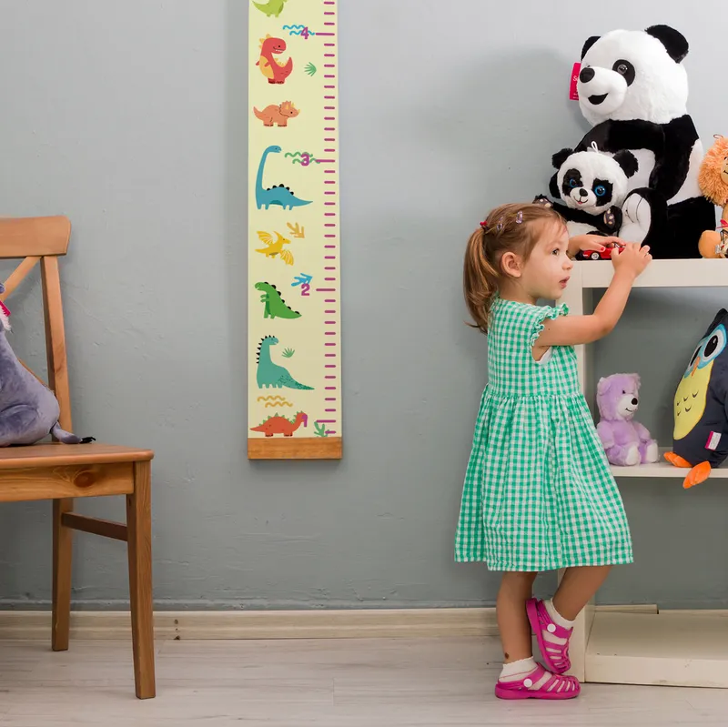 Fun Dinosaur Themed Height Measurement Chart for Kids Rooms