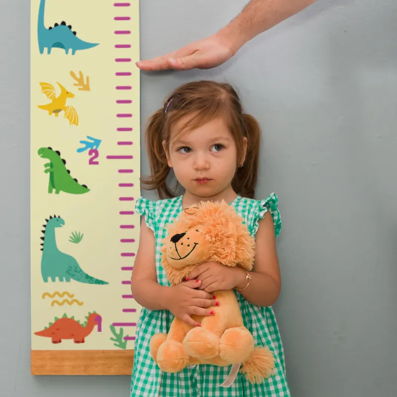 Fun Dinosaur Themed Height Measurement Chart for Kids Rooms
