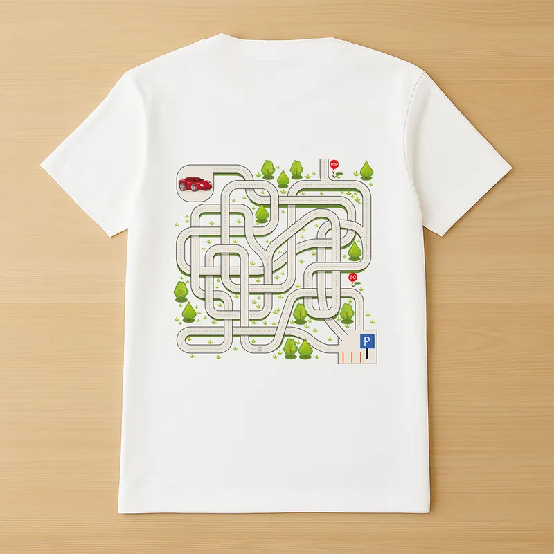 Fun Maze Massage T-Shirt for Dads and Kids