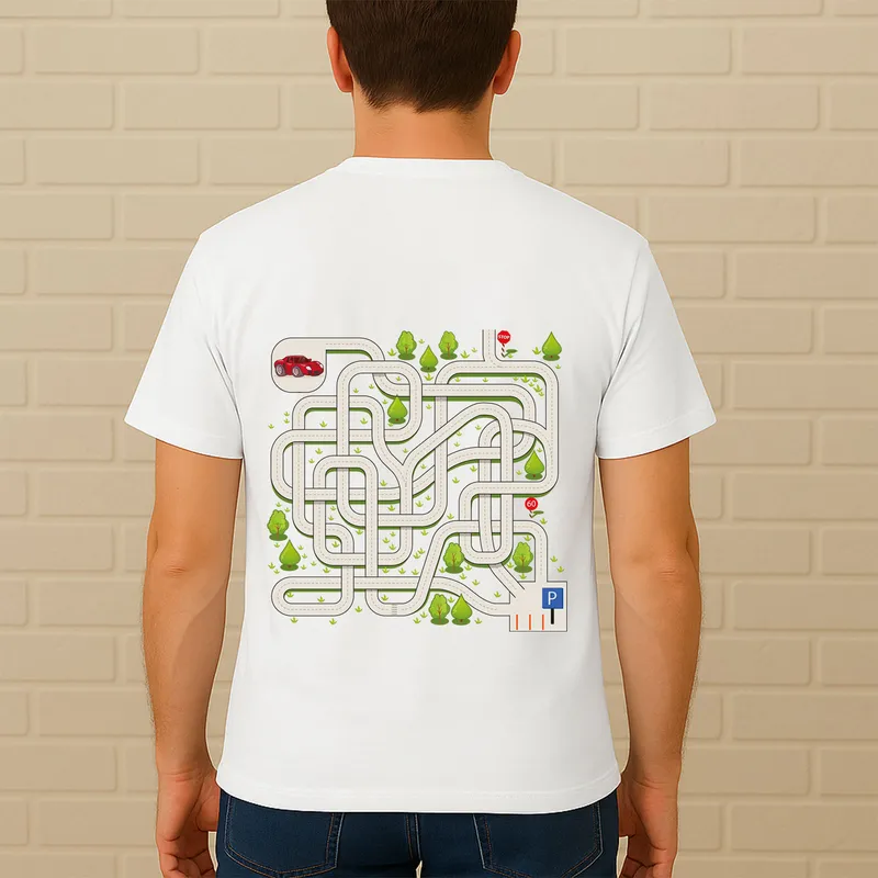 Fun Maze Massage T-Shirt for Dads and Kids