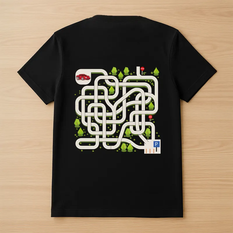 Fun Maze Massage T-Shirt for Dads and Kids