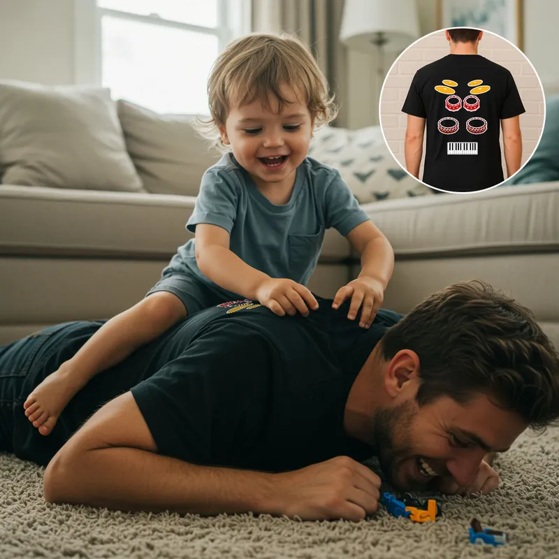 Funny Drum Back Massage Dad T-Shirt Gift