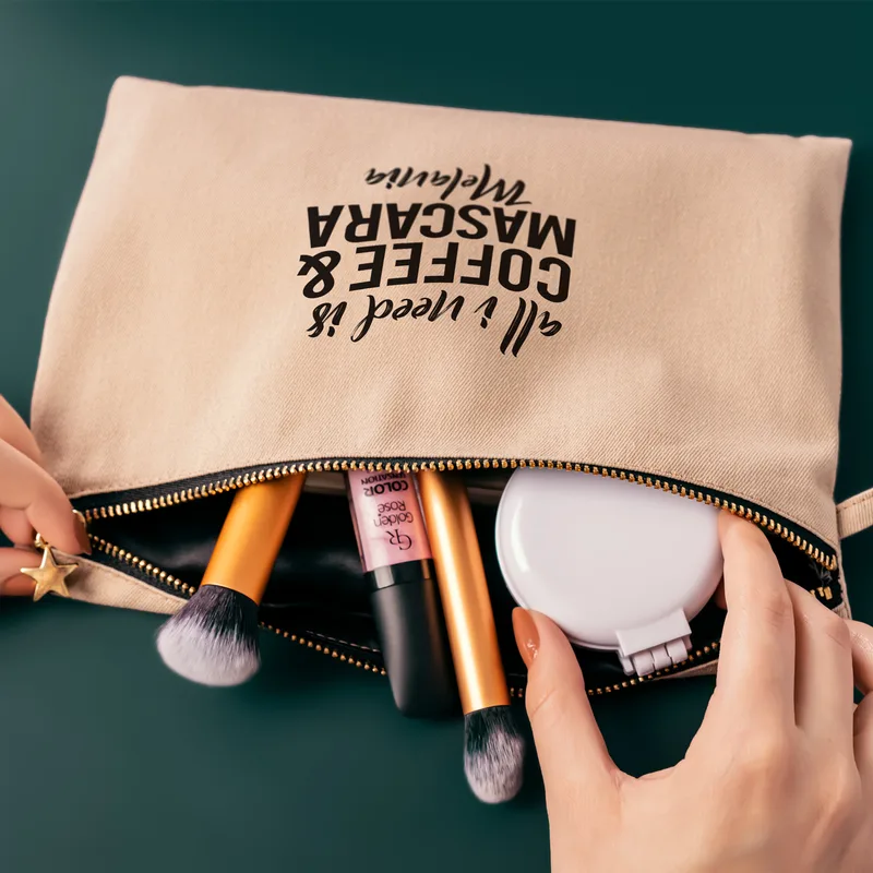 Personalised Makeup Bag with Humorous Quote for Women