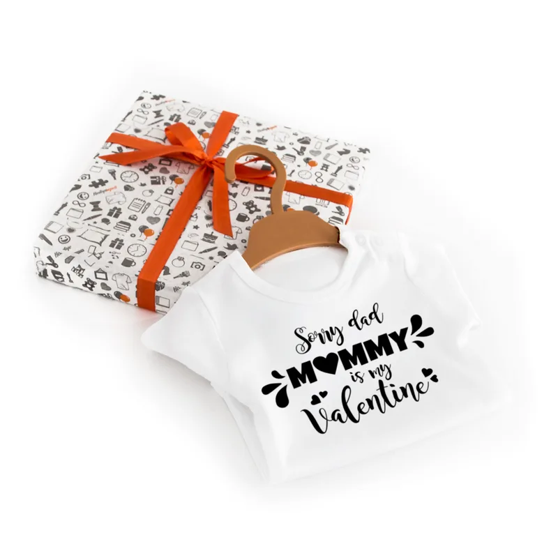 Funny Valentine's Day Gifts for Mom Short Sleeve Baby Bodysuit