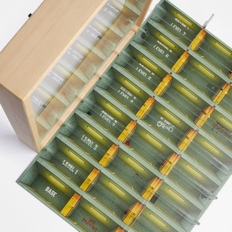 Garage-Themed Toy Car Display Shelf