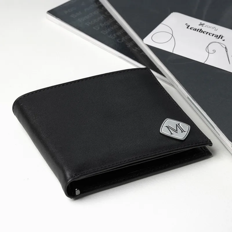 Personalised Genuine Leather Men’s Wallet with Silver Initials