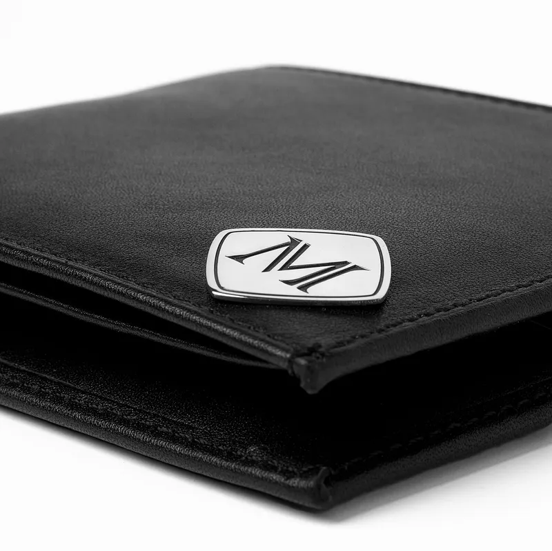 Personalised Genuine Leather Men’s Wallet with Silver Initials