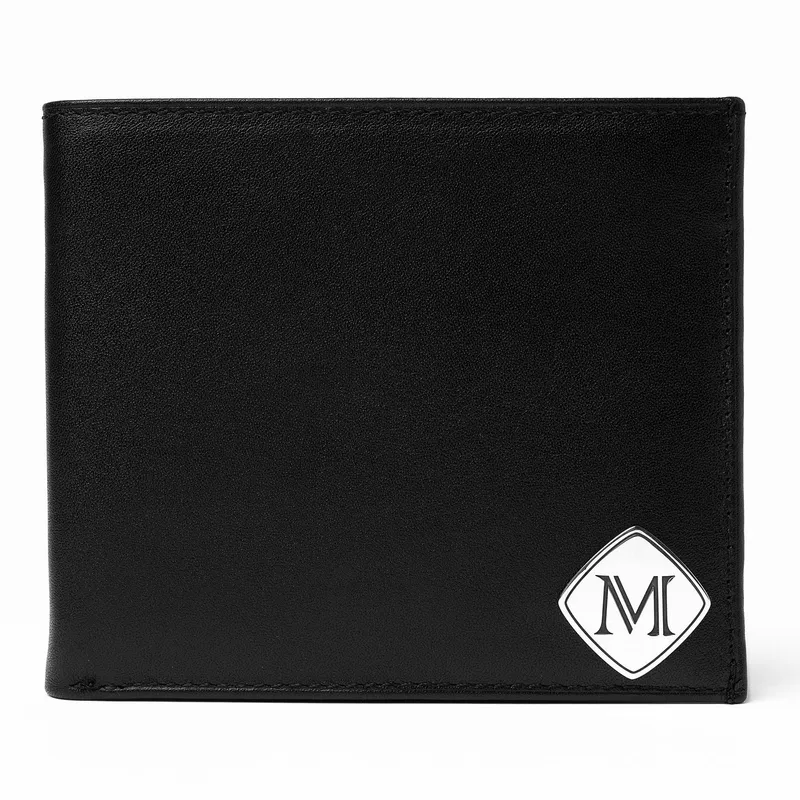 Personalised Genuine Leather Men’s Wallet with Silver Initials