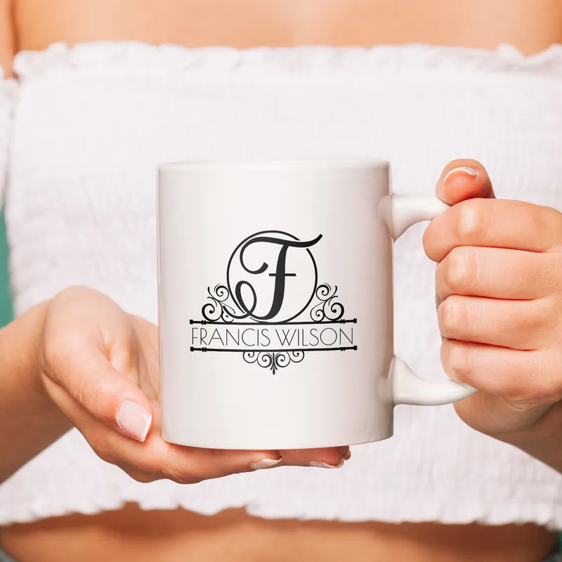 Gift for a Friend Personalised Decorative Coat of Arms Mug