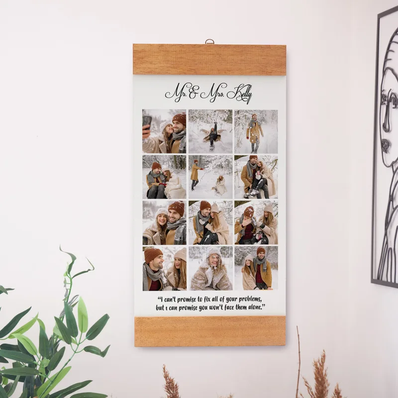 Gift for Couples Wooden Framed Photo Album