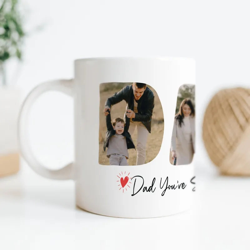 Gift for Dad Personalized Photo Printed Mug Unique Customized Father's Day Gift Idea