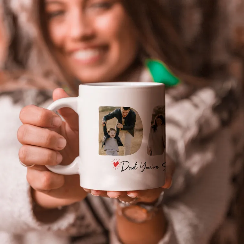 Gift for Dad Personalized Photo Printed Mug Unique Customized Father's Day Gift Idea