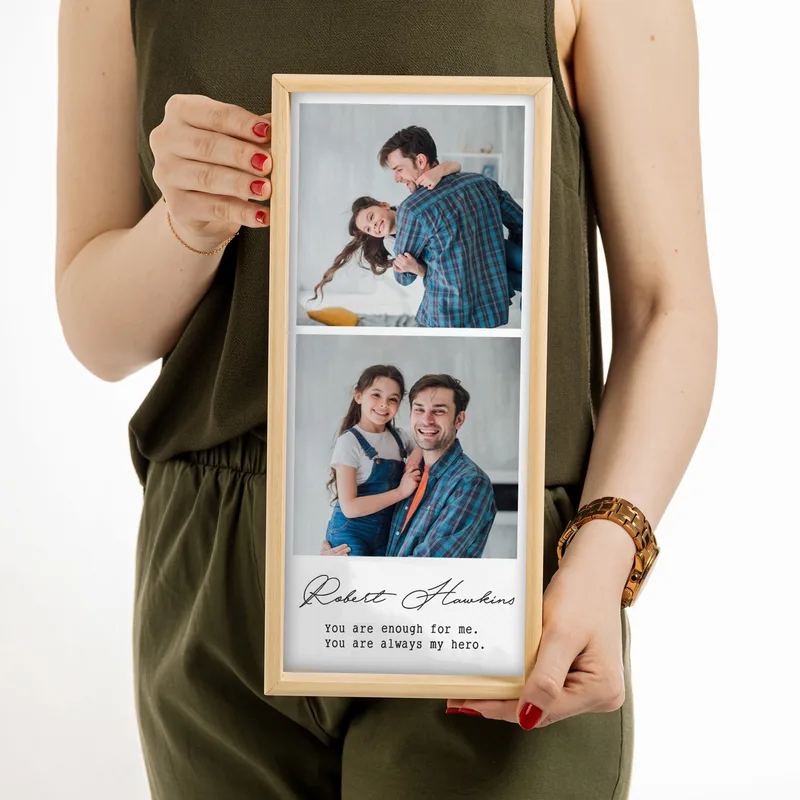Gift for Dad Personalized Photo Printed Wooden Picture Frame