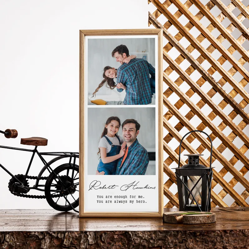 Gift for Dad Personalized Photo Printed Wooden Picture Frame