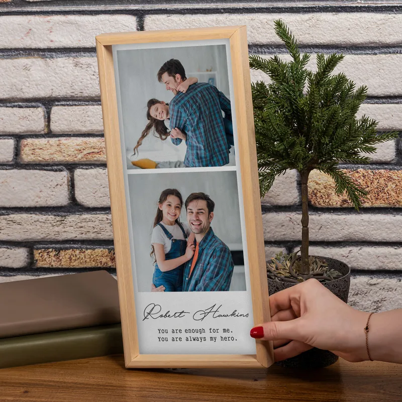 Gift for Dad Personalized Photo Printed Wooden Picture Frame