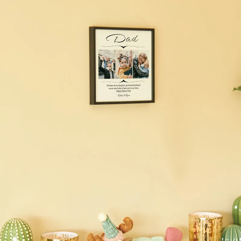 Gift for Dad Photo and Message Printed Adhesive Deep Frame