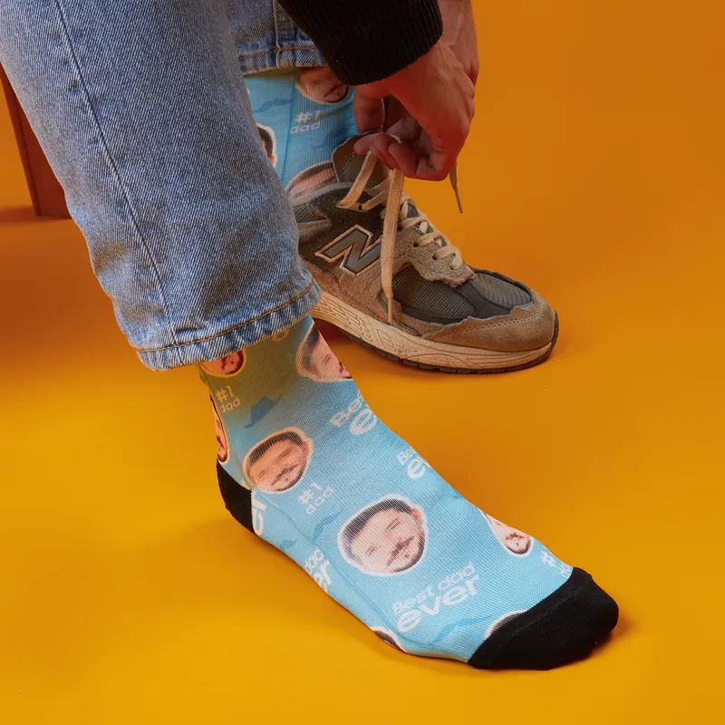 Gift for Dad Photo Printed 2 Pairs of Socks