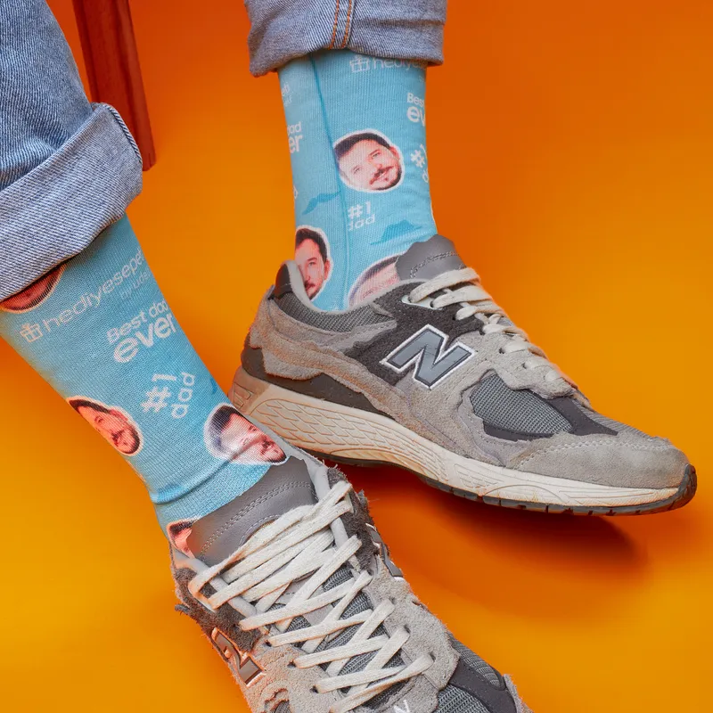 Gift for Dad Photo Printed 2 Pairs of Socks