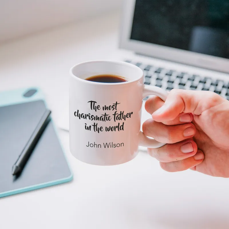 Gift for Dads Photo Printed Porcelain Mug with Message