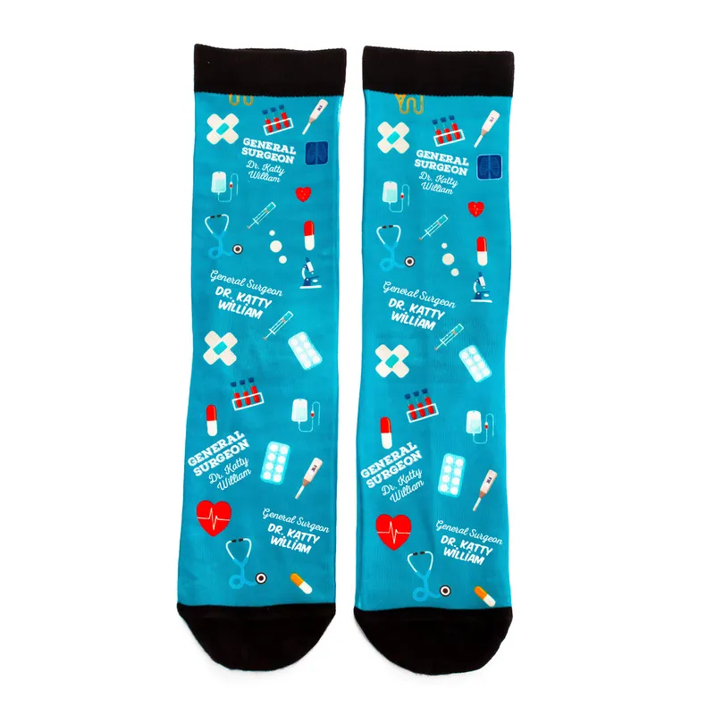Funny Personalised Medical Socks for Doctors and Nurses