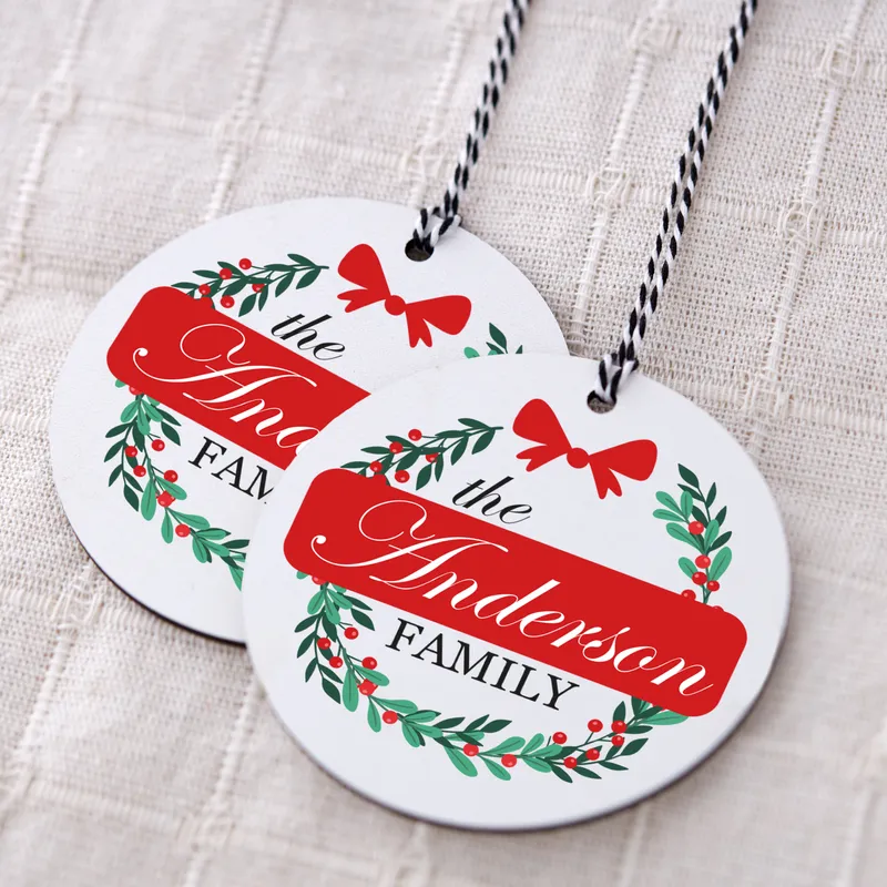 Personalised Family Name MDF Christmas Tree Ornament