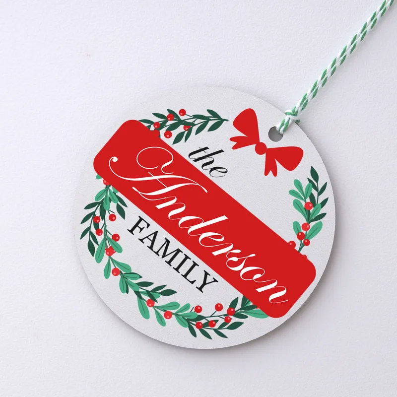 Personalised Family Name MDF Christmas Tree Ornament