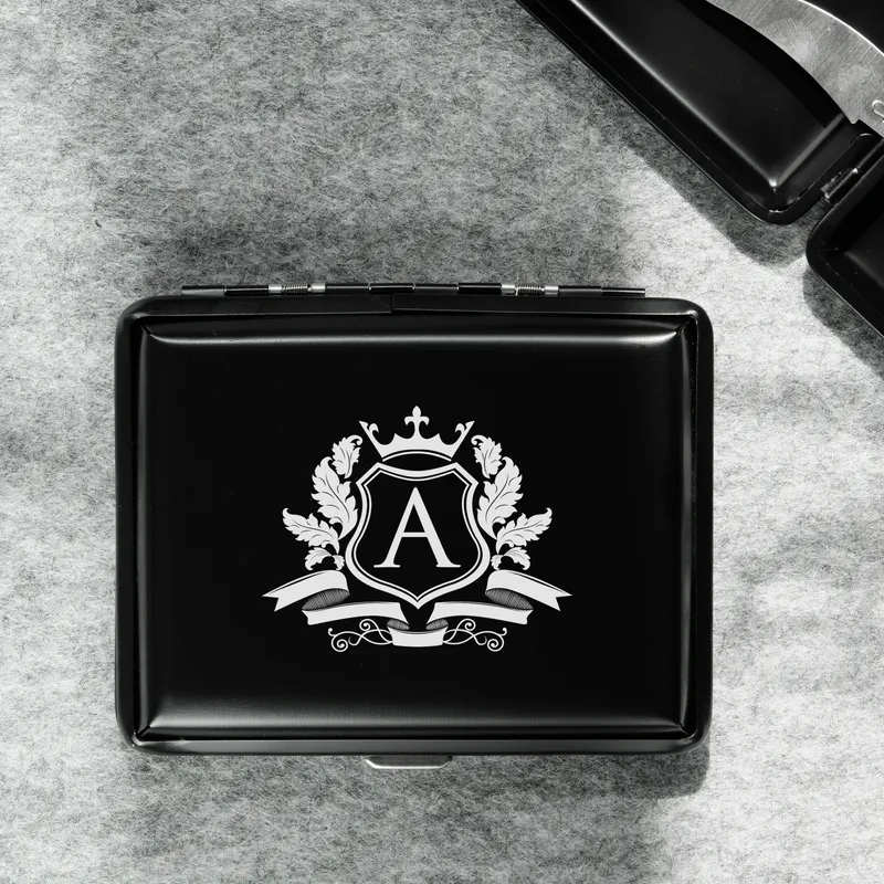 Gift for Friend Personalized Initial Design Cigarette Case