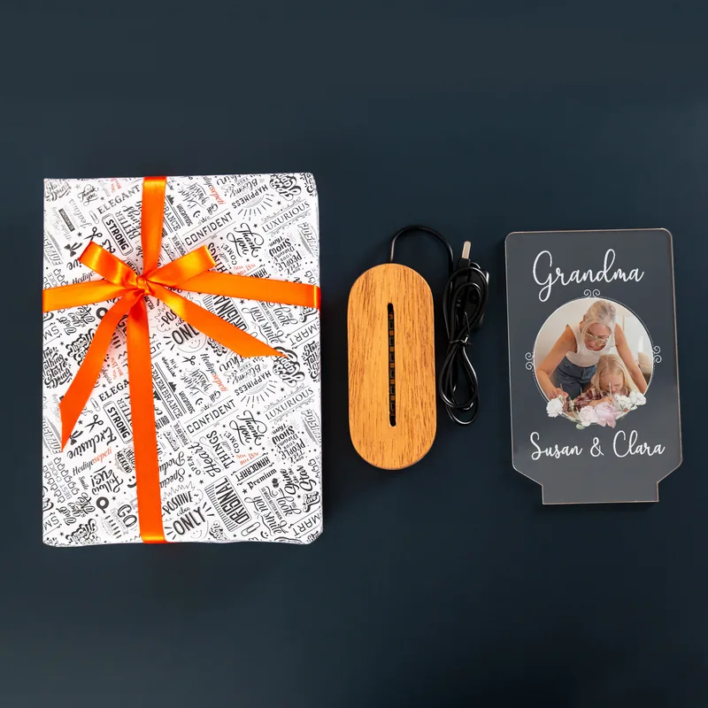 Gift for Grandma 3D LED Lamp with Photo and Name