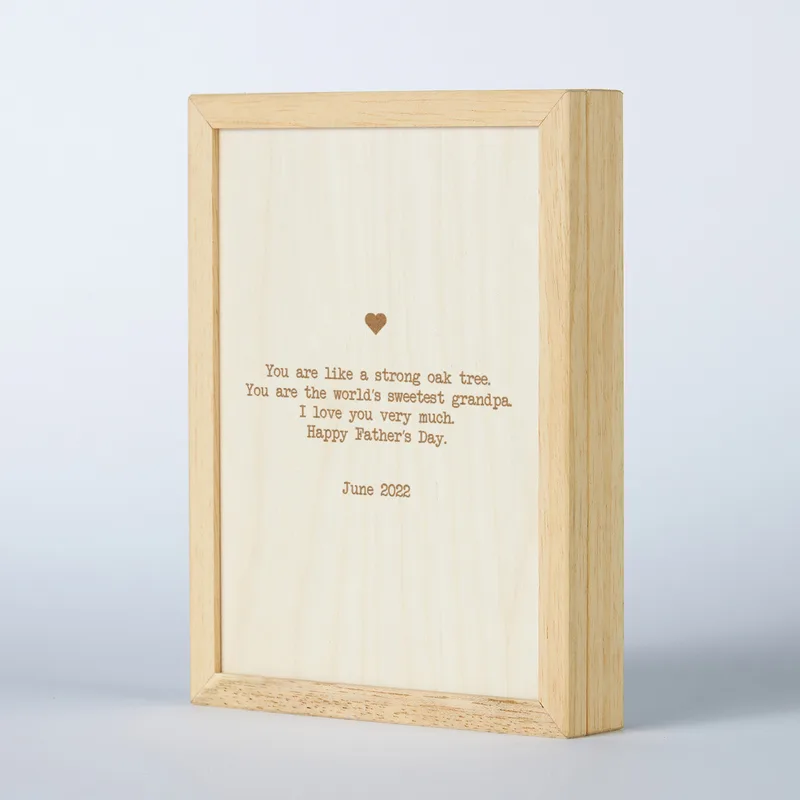 Gift for Grandpa Father's Day Gift Personalized Special Message Hinged Wooden Picture Frame