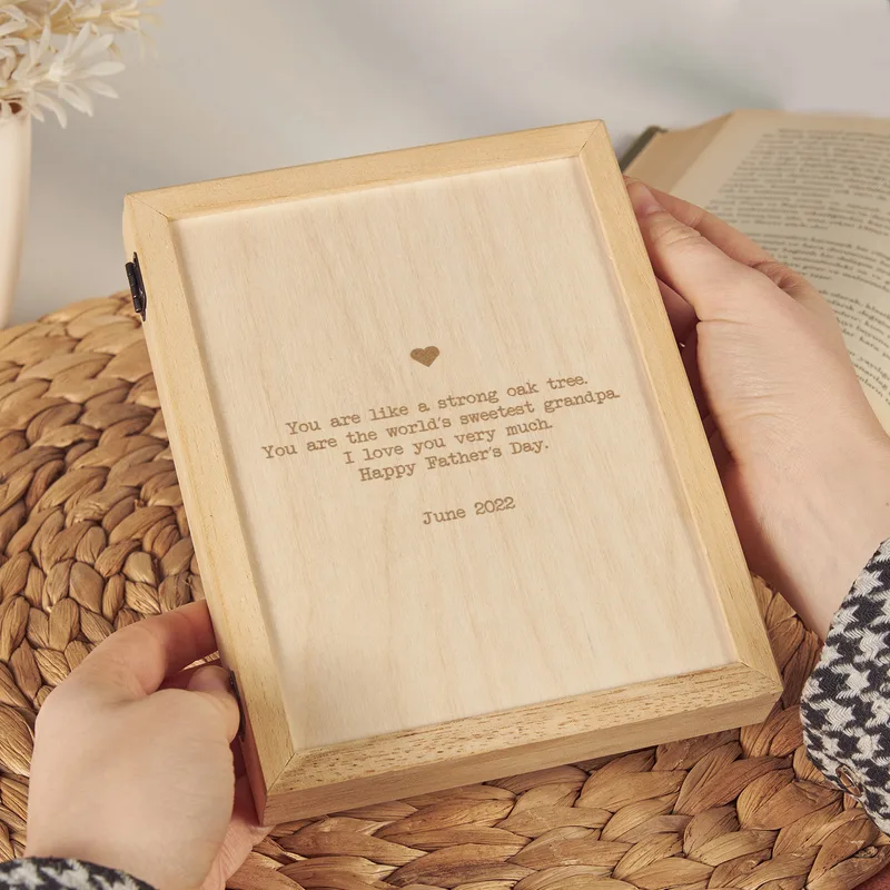Gift for Grandpa Father's Day Gift Personalized Special Message Hinged Wooden Picture Frame