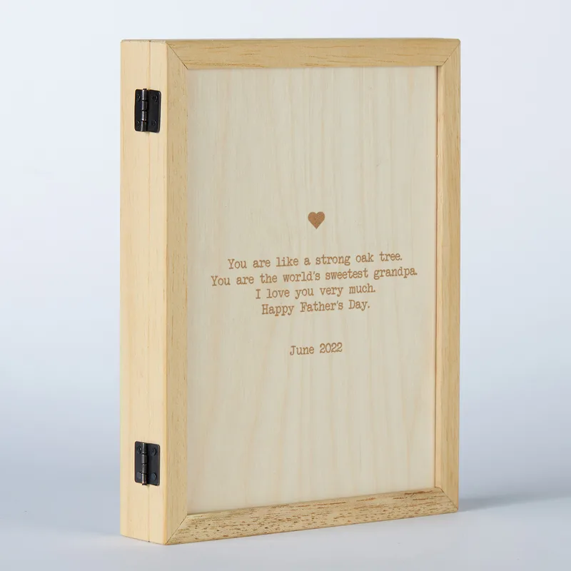 Gift for Grandpa Father's Day Gift Personalized Special Message Hinged Wooden Picture Frame
