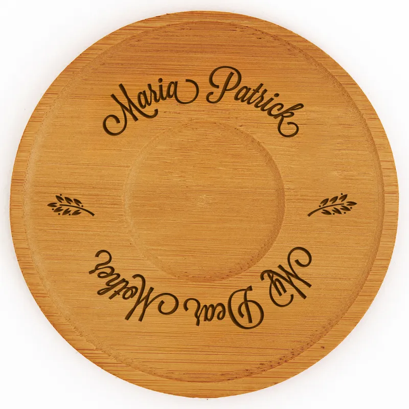 Gift for Mom 6 Cup Set with Bamboo Plate