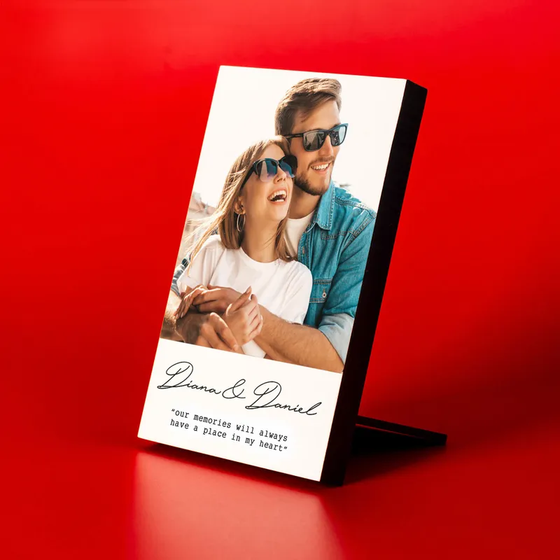 Gift for Significant Other Photo Printed Mini Wooden Picture Frame