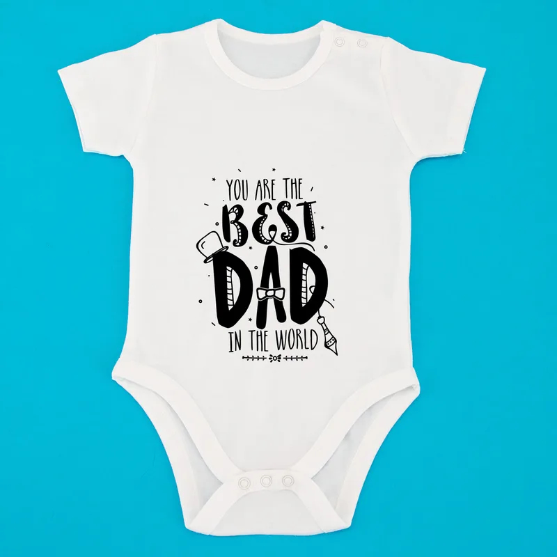 Best Dad in the World Baby Bodysuit for Father's Day