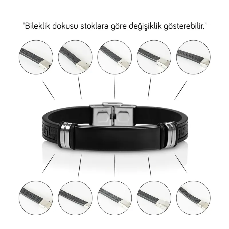 Gift Leather Bracelet with Roman Numeral Date Written