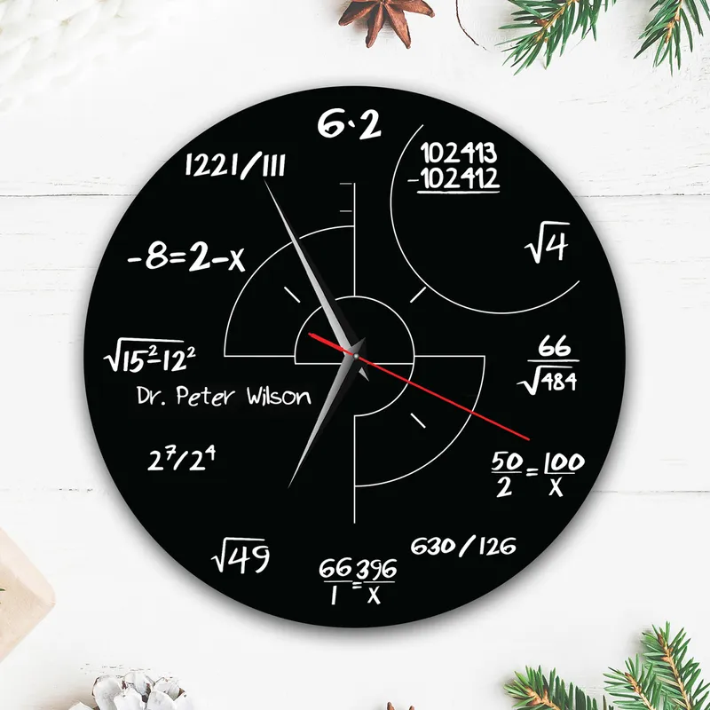 Personalised Math Equation Wall Clock for Teachers and Students