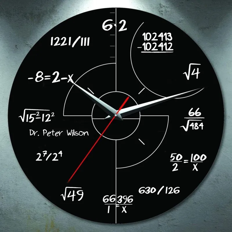Personalised Math Equation Wall Clock for Teachers and Students