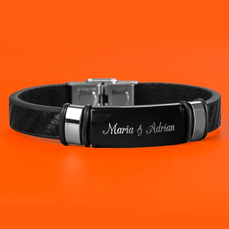 Gift Written Name Personalized Leather Bracelet