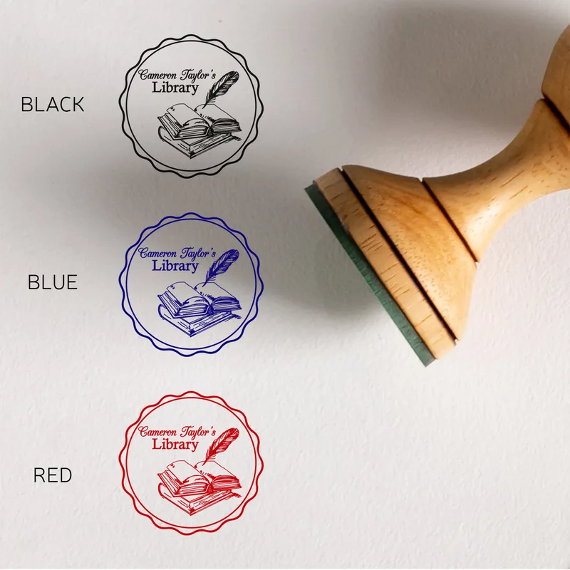 Gifts for Book Nerds Handmade Wooden Book Stamp
