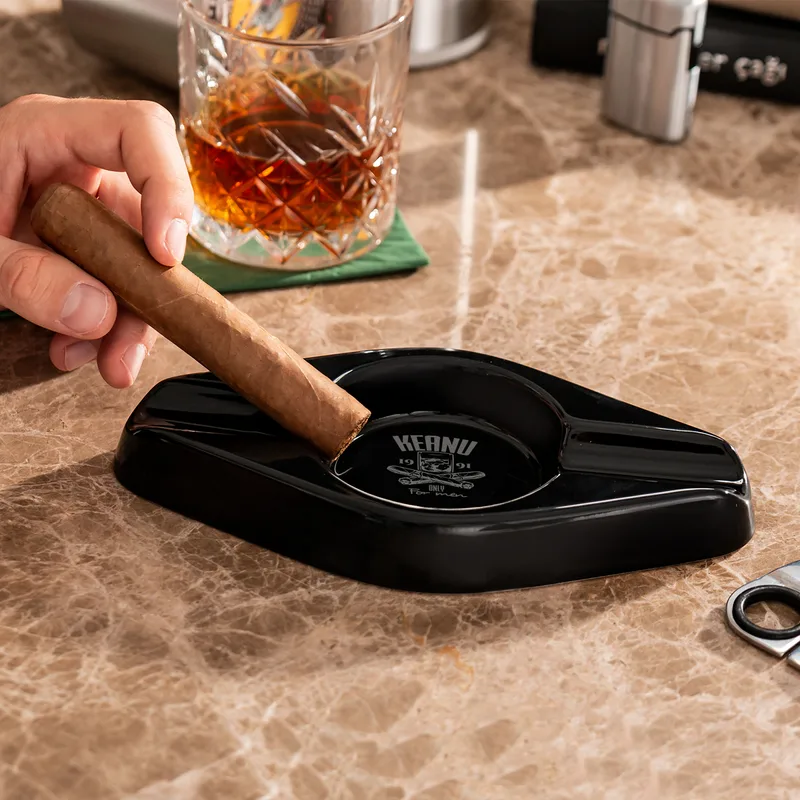 Gifts for Boyfriend Personalized Black Cigar Ashtray