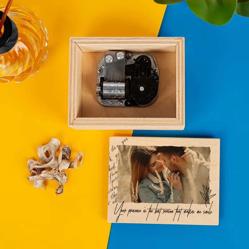Personalised Romantic Music Box with Photo and Message