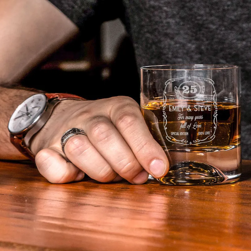 Gifts for Couples Anniversary Gifts Personalized Whiskey Glass Set