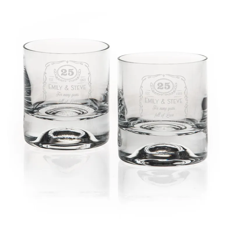 Gifts for Couples Anniversary Gifts Personalized Whiskey Glass Set