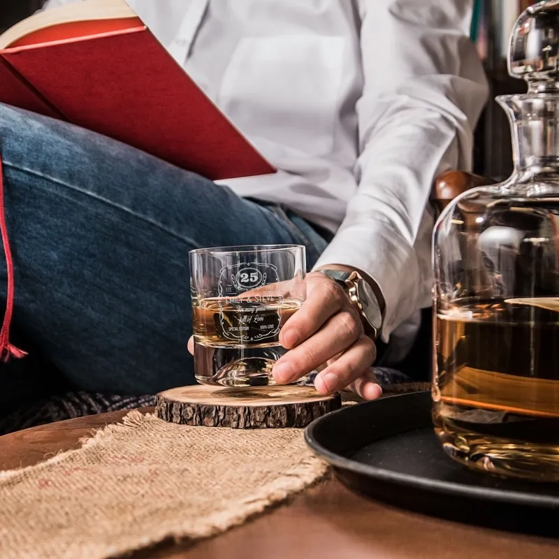 Gifts for Couples Anniversary Gifts Personalized Whiskey Glass Set