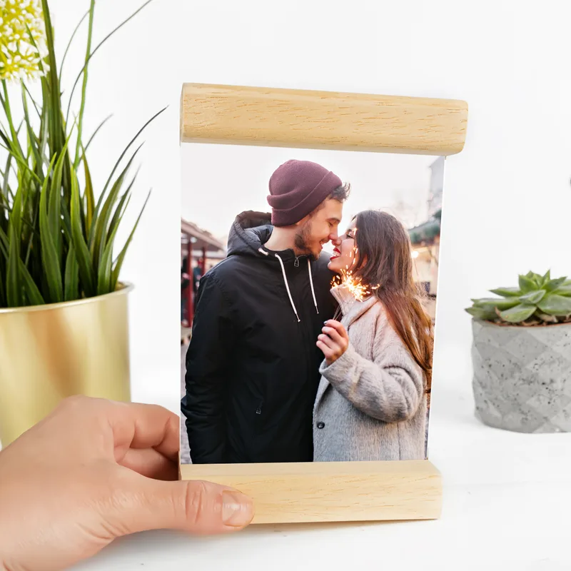 Gifts for Couples Photo Printed Plexiglass Picture with Wooden Frames